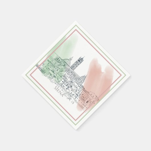 シエナイタリアタワードームイタリアンと国旗の色 スタンダードカクテルナプキン (角)