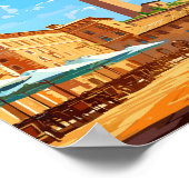 シエナイタリアトラベルアートヴィンテージイラストレーション ポスター (角)