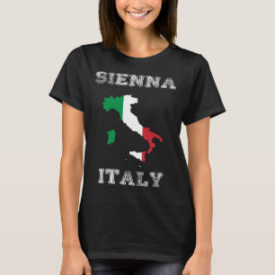 シエナイタリアヴィンテージイタリア国旗の地図 Tシャツ