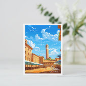 シエナイタリアヴィンテージ旅行イラストレーション ポストカード (スタンド正面)