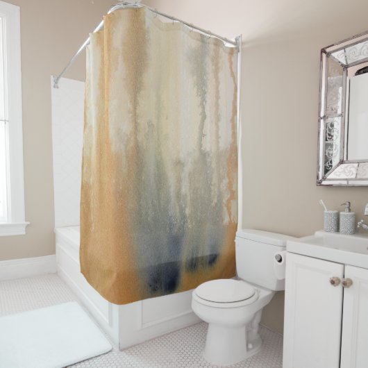 シエナウィルズ水彩抽象芸術 シャワーカーテン (インサイチュ)