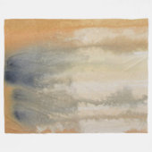 シエナウィルズ水彩抽象芸術 フリースブランケット (正面(横))