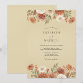 シエナオーガニック秋の結婚式 招待状 (正面/裏面)