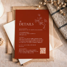 シエナテラコッタフローラQrコード結婚の詳細 エンクロージャーカード