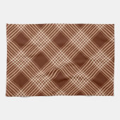 シエナブラウンとホワイトプレイド キッチンタオル (横)