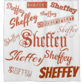 シエナブラウンシェフィーフォント- 9565シャワーカーテン シャワーカーテン (正面)