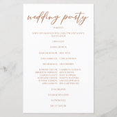 シエナブラウンスクリプトカスタム秋の結婚式プログラム (裏面)