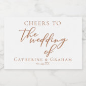 シエナブラウンタイポグラフィミニマル結婚リストズミニ スパークリングワインラベル (シングルラベル)