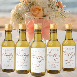 シエナブラウンタイポグラフィミニマル結婚リストズミニ ワインラベル