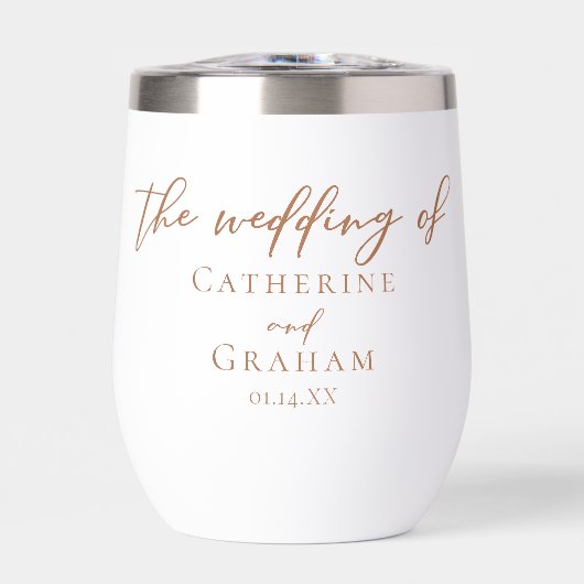 シエナブラウンタイポグラフィミニマル結婚リスト (正面)