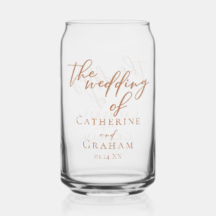 シエナブラウンタイポグラフィミニマル結婚リスト ガラス缶