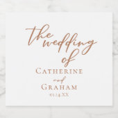 シエナブラウンタイポグラフィミニマル結婚リスト ビールラベル (シングルラベル)