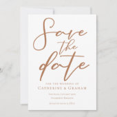 シエナブラウンタイポグラフィミニマル セーブザデート (正面)