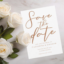 シエナブラウンタイポグラフィミニマル セーブザデート