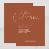 シエナモダン・ミニマル結婚ラリスト 招待状 (正面/裏面)