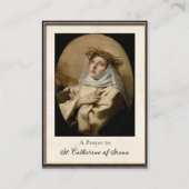 シエナローマカトリック祈りの言葉カードの聖キャサリン プレイスカード (正面)