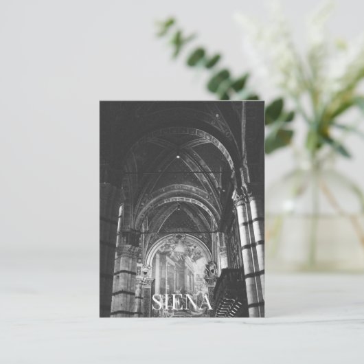 シエナ大聖堂インサイドイタリアBW ポストカード (スタンド正面)