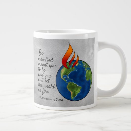 シエナ引用文の最も有名な聖キャサリン ジャンボコーヒーマグカップ (右)