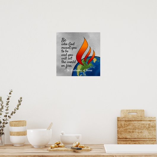 シエナ引用文ポスターで最も有名な聖キャサリン ポスター (キッチン)