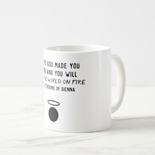 シエナ引用文マグの聖キャサリン コーヒーマグカップ (正面右)