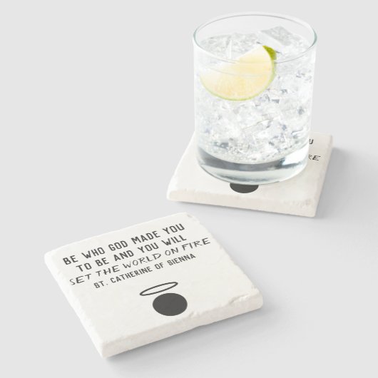 シエナ引用文石コースターの聖キャサリン ストーンコースター (横)