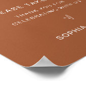 シエナ結婚式の引き出物サイン – テラコッタボヘミアン ポスター (角)