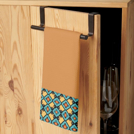 シエナ赤みがかったオレンジ キッチンタオル (三つ折り)