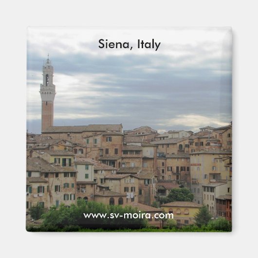 シエナ,イタリア,市役所の塔離れ マグネット (正面)