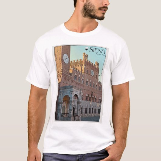 シエナ- Palazzo Pubblicoの朝 Tシャツ (正面)