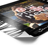 シエパーソナライズされたブラストライプ黒写真縁ど フォトプリント (角)