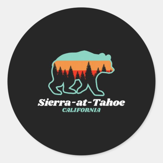 シエラアットタホースキースノーボーディングカリフォルニアベア ラウンドシール (正面)
