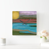 シエラサンライズ抽象芸術 スクエア壁時計 (ホーム)