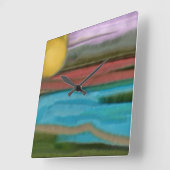 シエラサンライズ抽象芸術 スクエア壁時計 (傾斜)