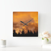 シエラスの夕日 スクエア壁時計 (ホーム)