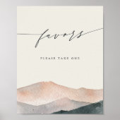 シエラダスクの水の色の山の好意サイン ポスター (正面)