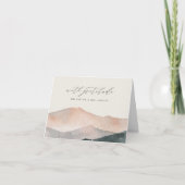 シエラデュスク | デザートマウンテンサンセット結婚ズ サンキューカード (正面)