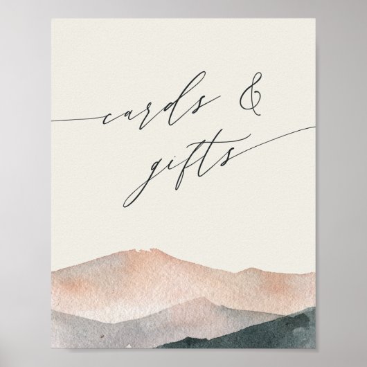 シエラデュスク | 砂漠の山のカードとギフトサイン ポスター (正面)