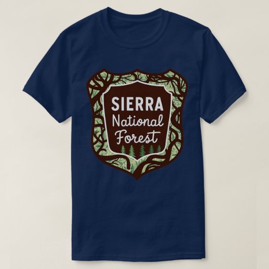 シエラナショナルフォレストカリフォルニア Tシャツ (デザイン正面)