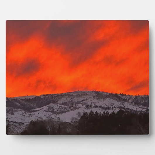 シエラネバダの夏の夕日 フォトプラーク (正面)