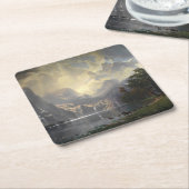 シエラネバダカリフォルニアの山の風景の中で スクエアペーパーコースター (アングル)