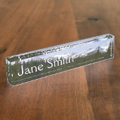 シエラネバダ山脈とヨセミテの雪 デスクネームプレート (側面)