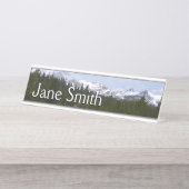 シエラネバダ山脈とヨセミテの雪 デスクネームプレート (正面)