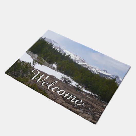 シエラネバダ山脈とヨセミテの雪 ドアマット (アングル)