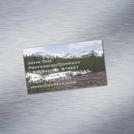 シエラネバダ山脈とヨセミテの雪 マグネット名刺 (インサイチュ)