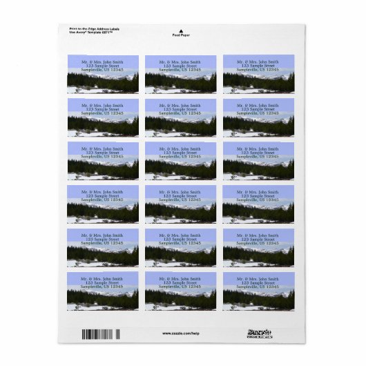 シエラネバダ山脈とヨセミテの雪 ラベル (フルシート)