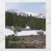 シエラネバダ山脈とヨセミテの雪 ワインラベル (シングルラベル)