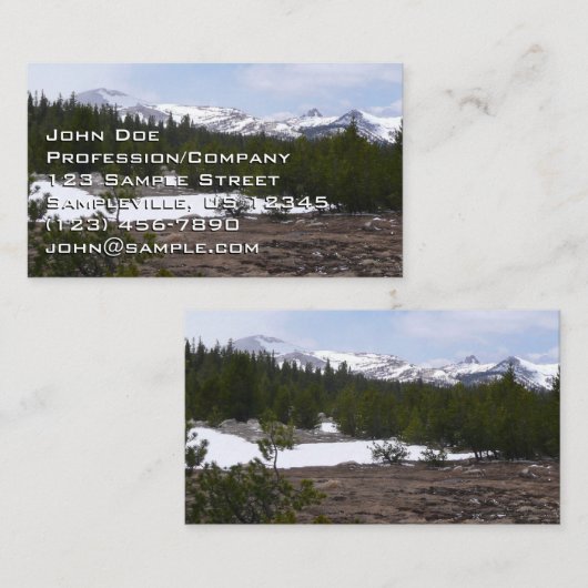 シエラネバダ山脈とヨセミテの雪 名刺 (正面/裏面)