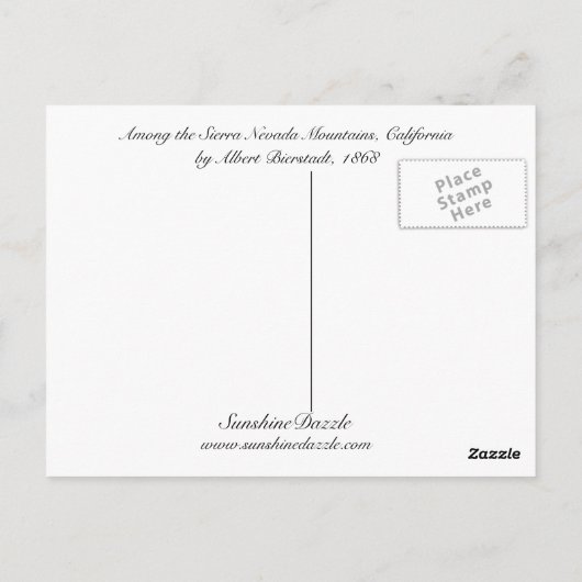 シエラネバダ山脈の間で ポストカード (裏面)