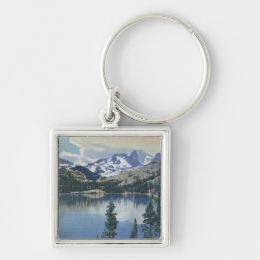 シエラネバダ山脈シャドー湖の景色 キーホルダー (正面)