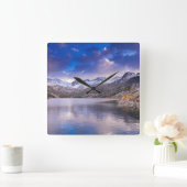 シエラネバダ山脈（カリフォルニア州秋） スクエア壁時計 (ホーム)